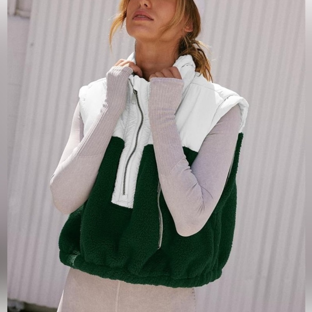 Stylish Green and White Vest
